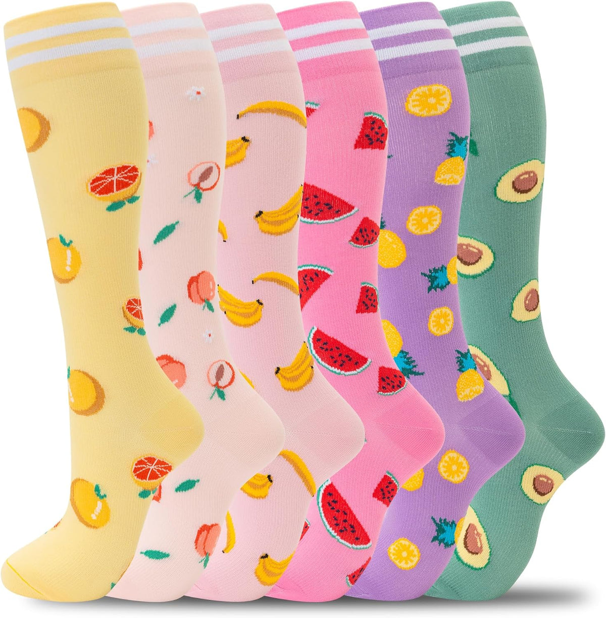 Compression Socks for Women Men Support Circulation 6 Pairs Socks For Nurse, Travel, Flight
