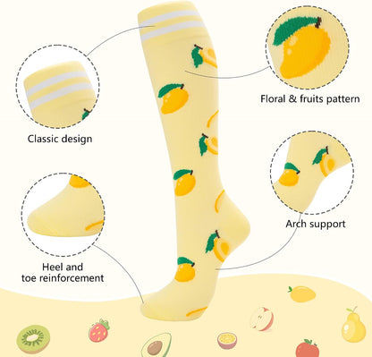 Compression Socks for Women Men Support Circulation 6 Pairs Socks For Nurse, Travel, Flight