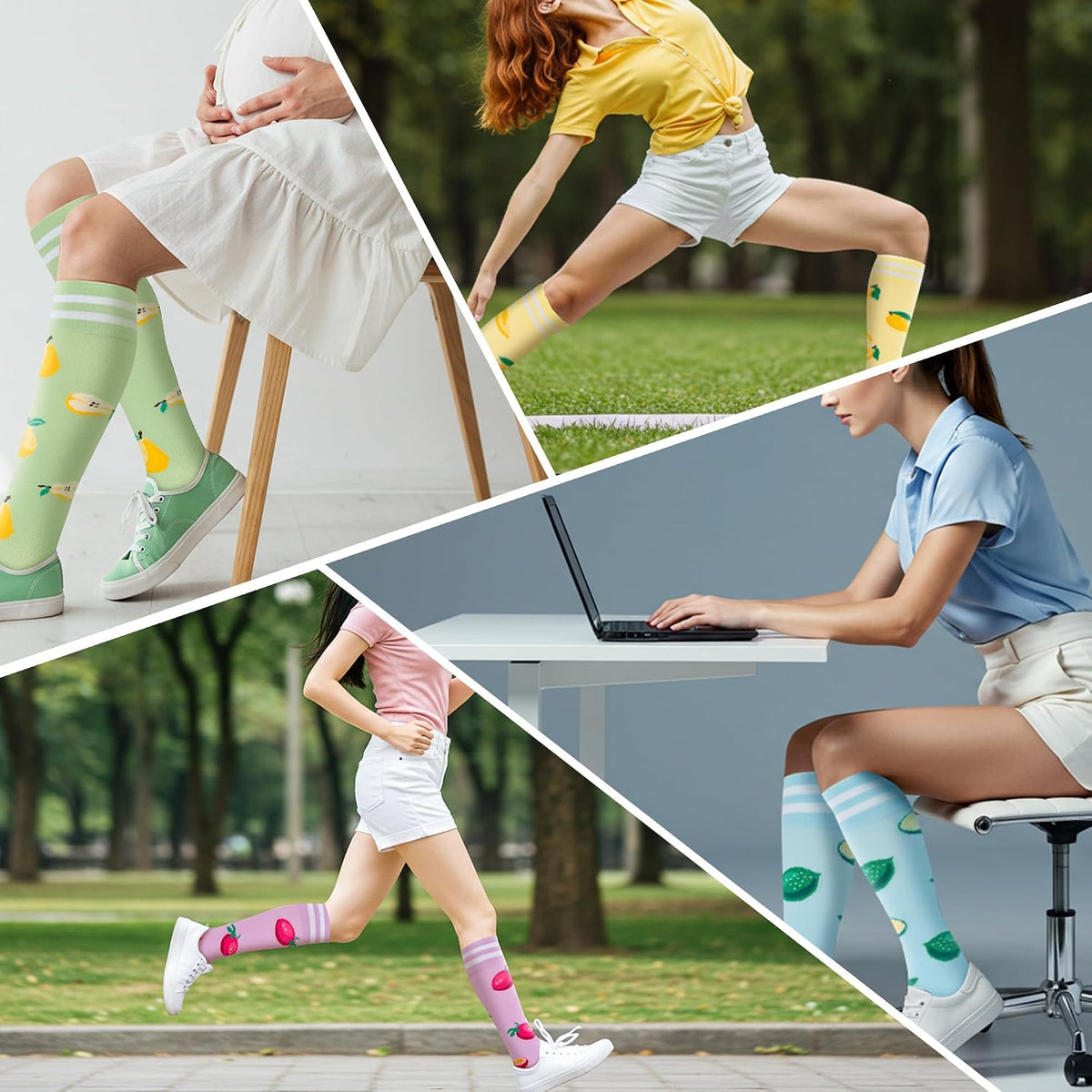 Compression Socks for Women Men Support Circulation 6 Pairs Socks For Nurse, Travel, Flight