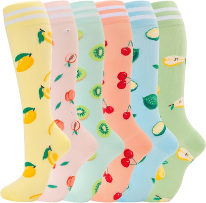 Compression Socks for Women Men Support Circulation 6 Pairs Socks For Nurse, Travel, Flight