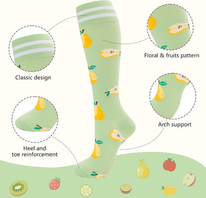 Compression Socks for Women Men Support Circulation 6 Pairs Socks For Nurse, Travel, Flight