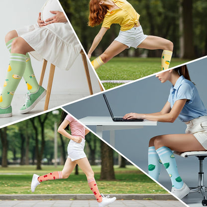 Compression Socks for Women Men Support Circulation 6 Pairs Socks For Nurse, Travel, Flight
