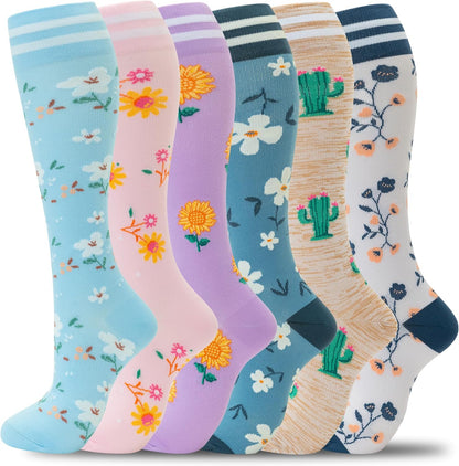 Compression Socks for Women Men Support Circulation 6 Pairs Socks For Nurse, Travel, Flight