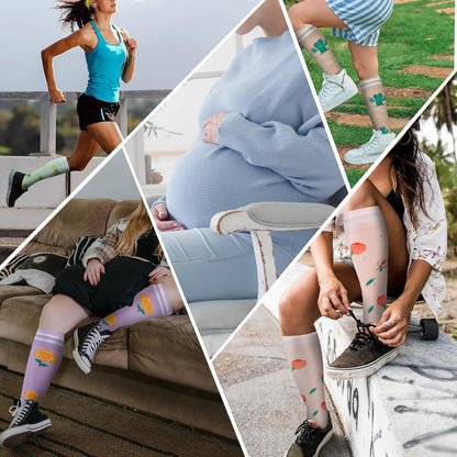 Compression Socks for Women Men Support Circulation 6 Pairs Socks For Nurse, Travel, Flight