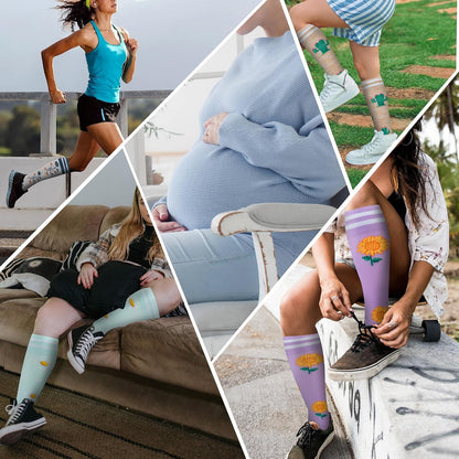 Compression Socks for Women Men Support Circulation 6 Pairs Socks For Nurse, Travel, Flight