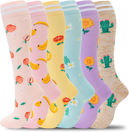 Compression Socks for Women Men Support Circulation 6 Pairs Socks For Nurse, Travel, Flight