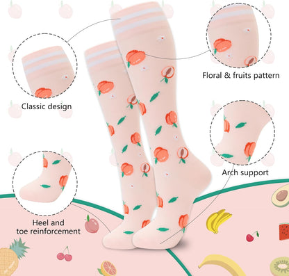 Compression Socks for Women Men Support Circulation 6 Pairs Socks For Nurse, Travel, Flight