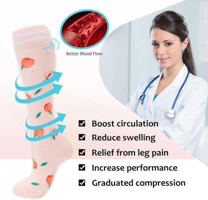Compression Socks for Women Men Support Circulation 6 Pairs Socks For Nurse, Travel, Flight