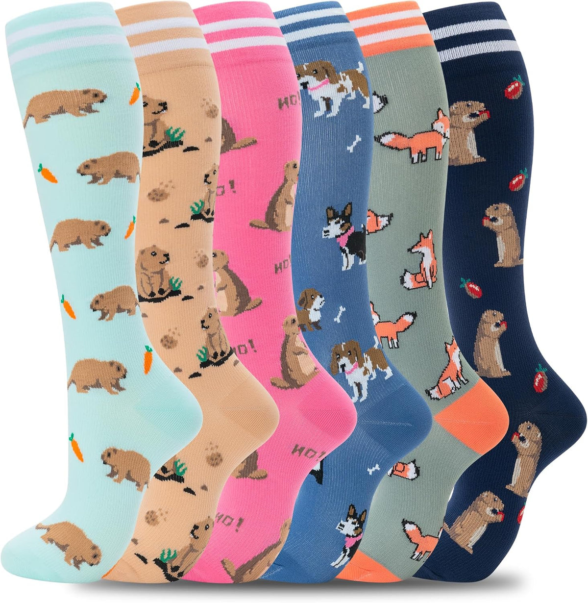 Compression Socks for Women Men Support Circulation 6 Pairs Socks For Nurse, Travel, Flight
