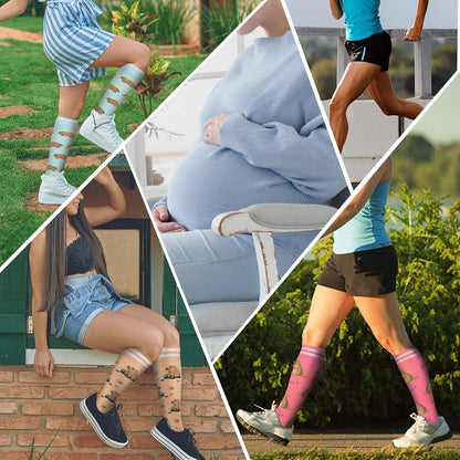 Compression Socks for Women Men Support Circulation 6 Pairs Socks For Nurse, Travel, Flight