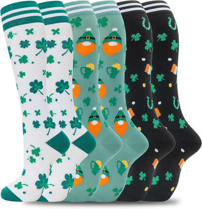 Compression Socks for Women Men Support Circulation 6 Pairs Socks For Nurse, Travel, Flight
