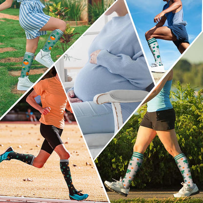 Compression Socks for Women Men Support Circulation 6 Pairs Socks For Nurse, Travel, Flight