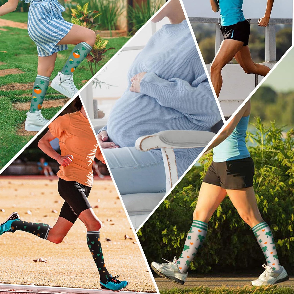 Compression Socks for Women Men Support Circulation 6 Pairs Socks For Nurse, Travel, Flight
