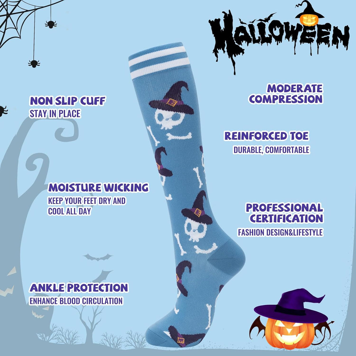 Compression Socks for Women Men Support Circulation 6 Pairs Socks For Nurse, Travel, Flight