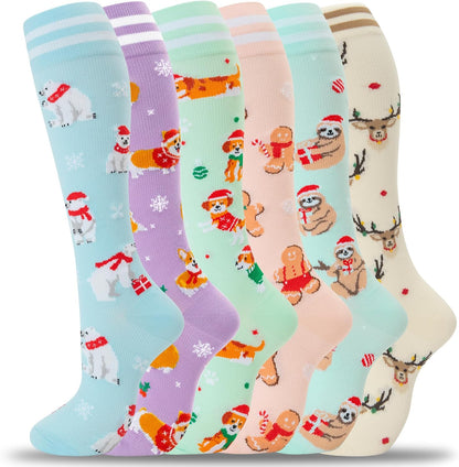 Compression Socks for Women Men Support Circulation 6 Pairs Socks For Nurse, Travel, Flight