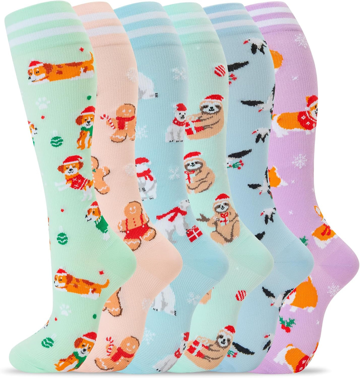 Compression Socks for Women Men Support Circulation 6 Pairs Socks For Nurse, Travel, Flight