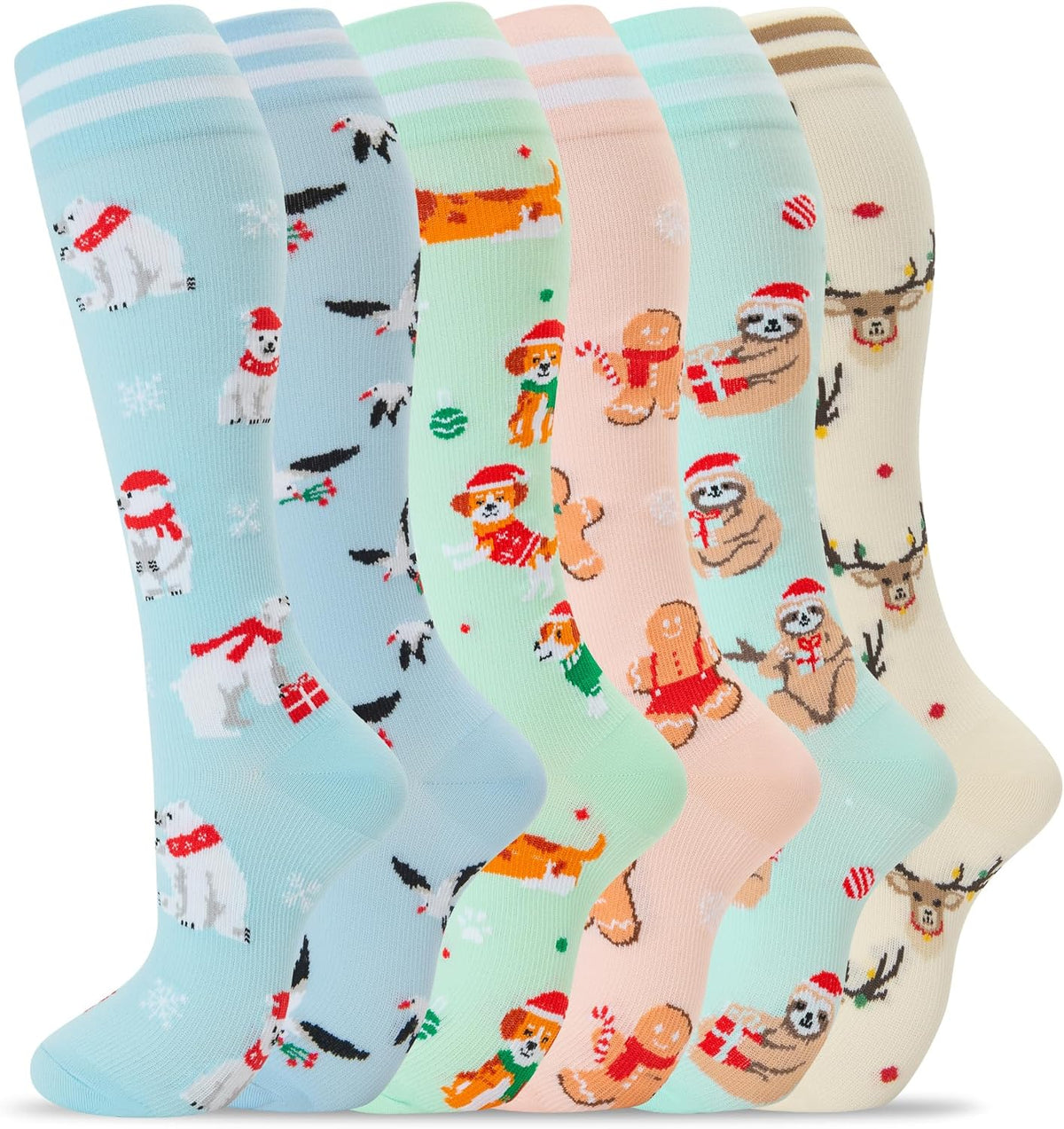 Compression Socks for Women Men Support Circulation 6 Pairs Socks For Nurse, Travel, Flight