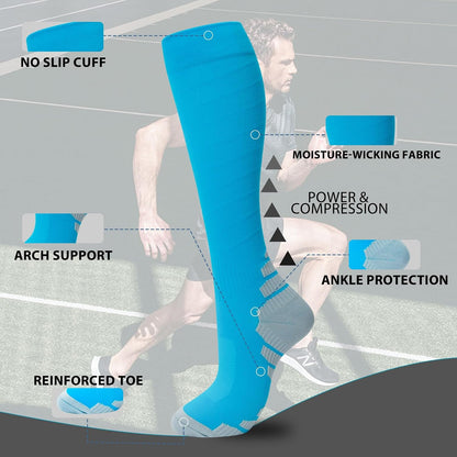 Compression Socks for Women Men Support Circulation 6 Pairs Socks For Nurse, Travel, Flight