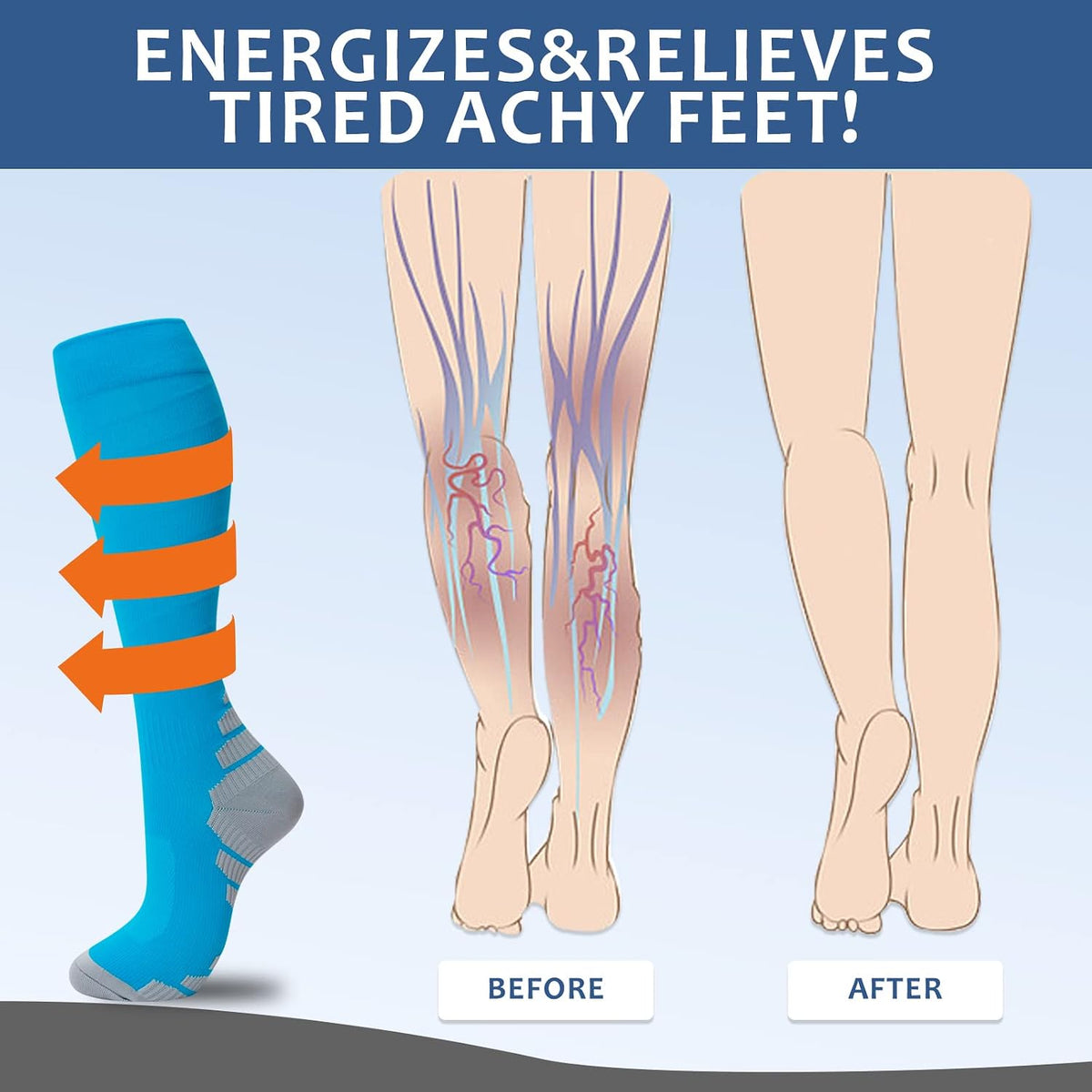 Compression Socks for Women Men Support Circulation 6 Pairs Socks For Nurse, Travel, Flight