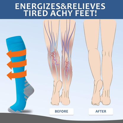 Compression Socks for Women Men Support Circulation 6 Pairs Socks For Nurse, Travel, Flight