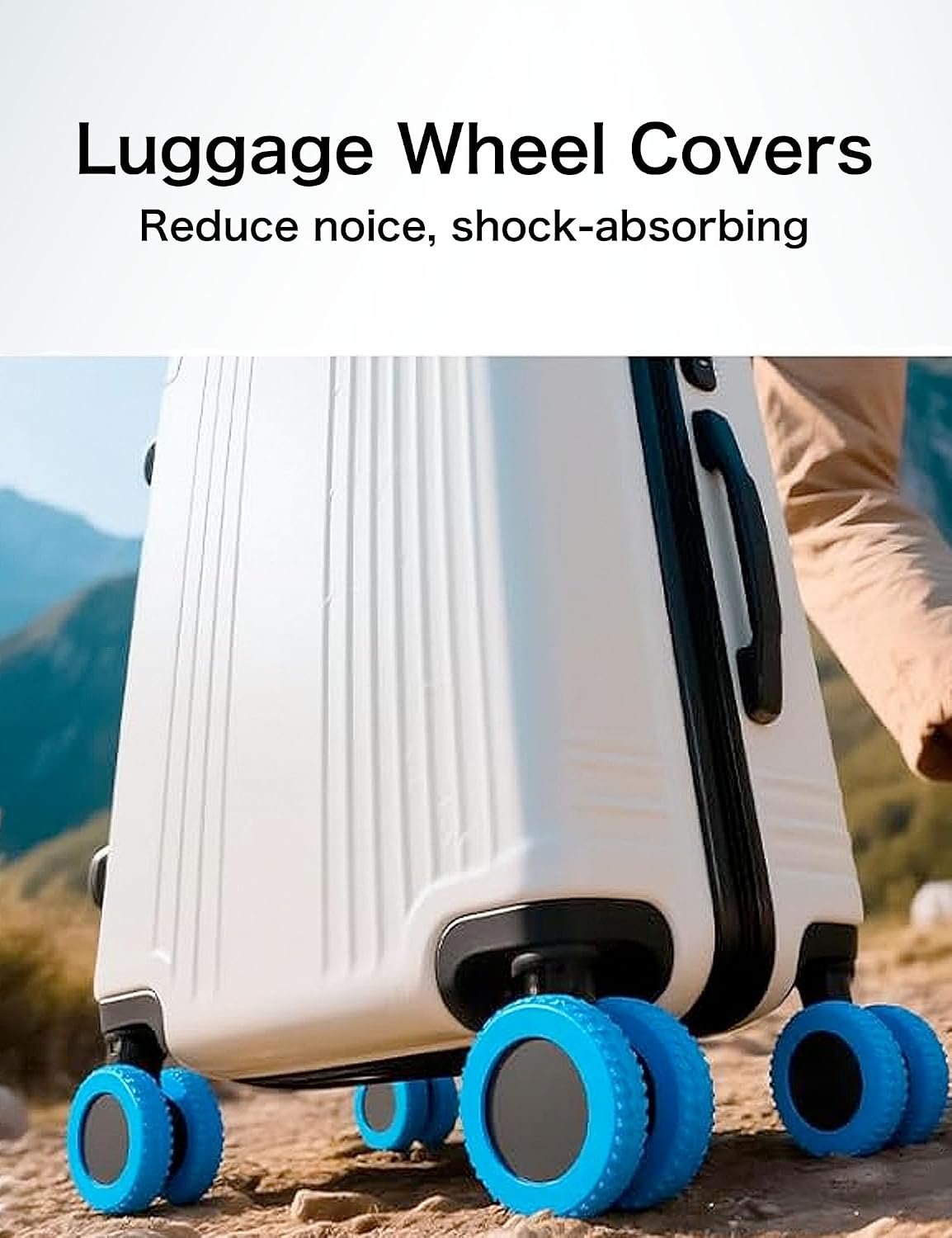 8 Pcs Luggage Wheel Covers,Travel Accessories,Travel Essential for Suitcase