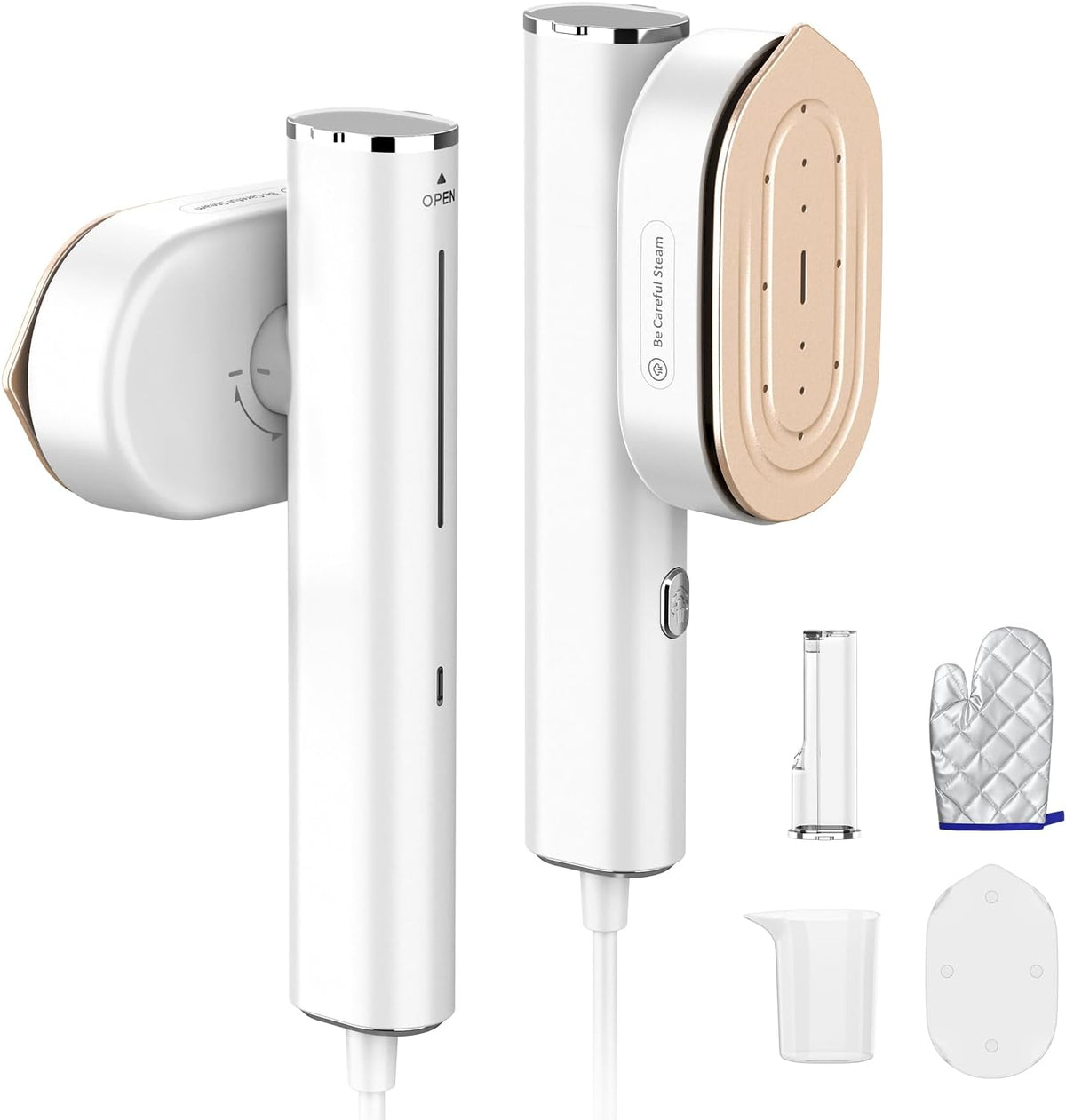 Steamer for Clothes, Portable Handheld Travel Steamer 1200W, White