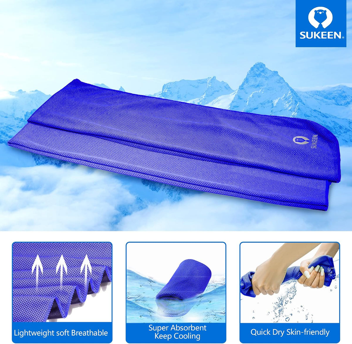 Cooling Towels for Neck and Face (40"x12"), Cooling Wraps for Sports
