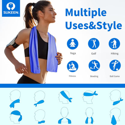 Cooling Towels for Neck and Face (40"x12"), Cooling Wraps for Sports