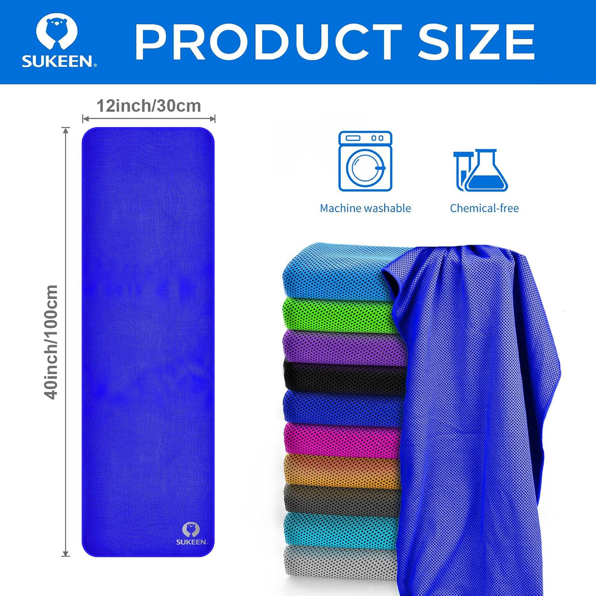 Cooling Towels for Neck and Face (40"x12"), Cooling Wraps for Sports