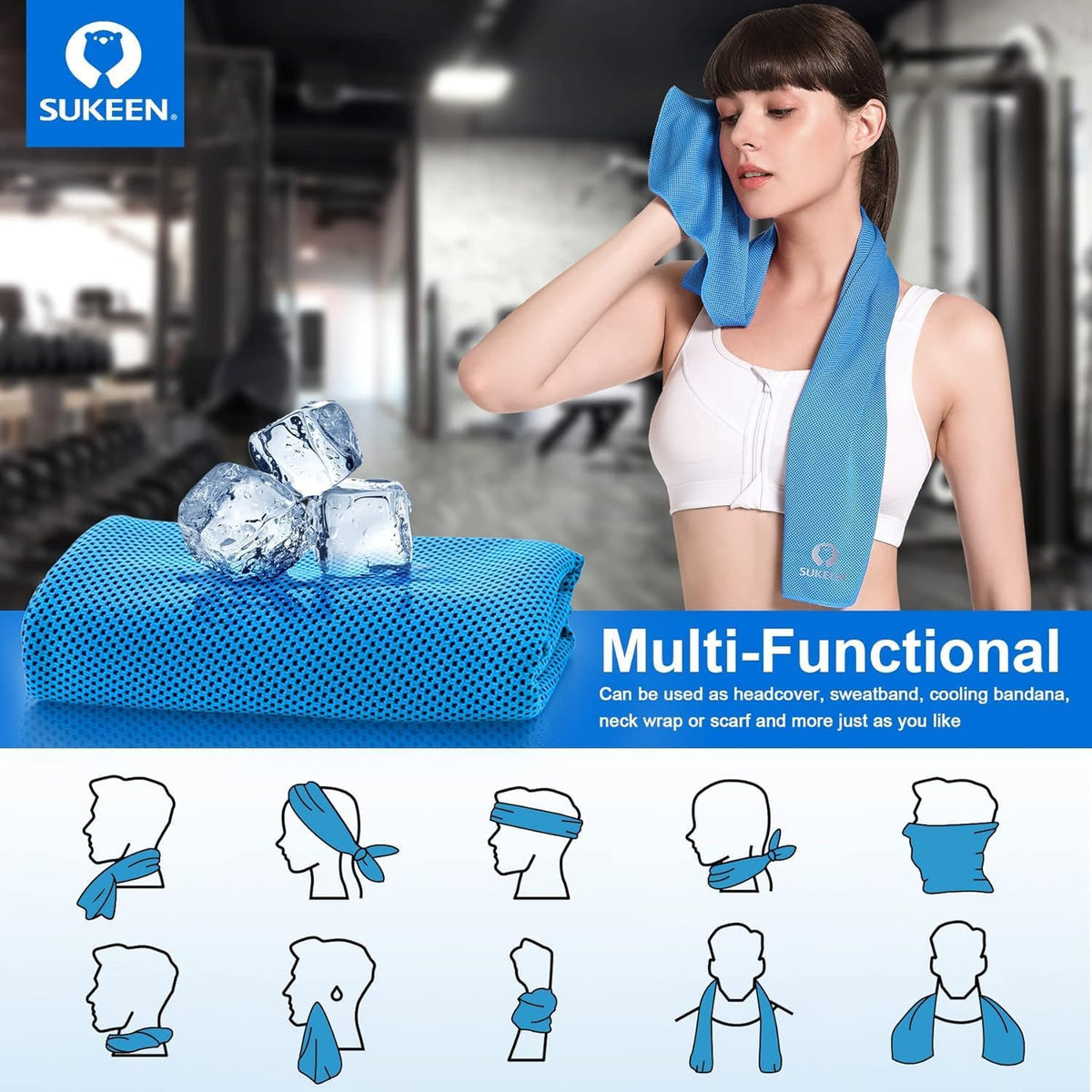 Cooling Towels for Neck and Face (40"x12"), Cooling Wraps for Sports