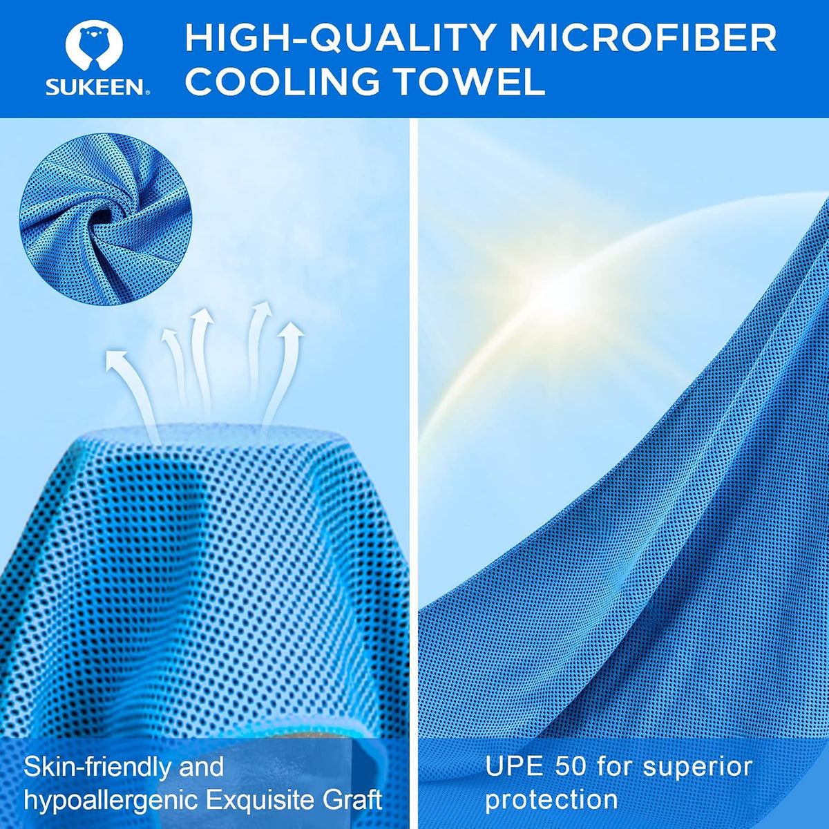 Cooling Towels for Neck and Face (40"x12"), Cooling Wraps for Sports