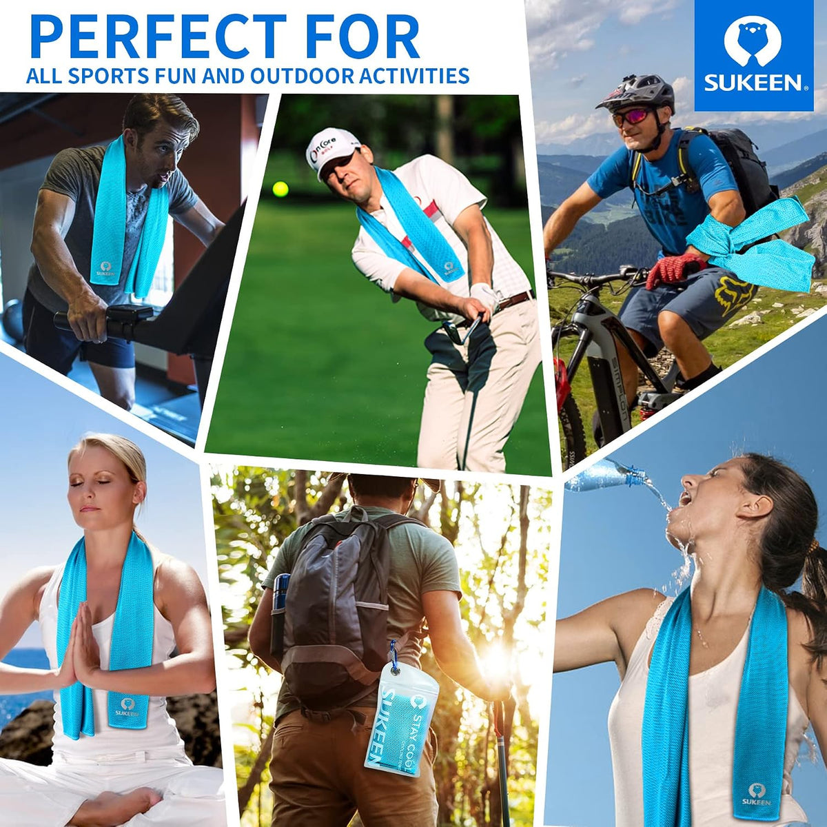 Cooling Towels for Neck and Face (40"x12"), Cooling Wraps for Sports