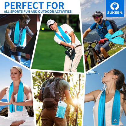 Cooling Towels for Neck and Face (40"x12"), Cooling Wraps for Sports