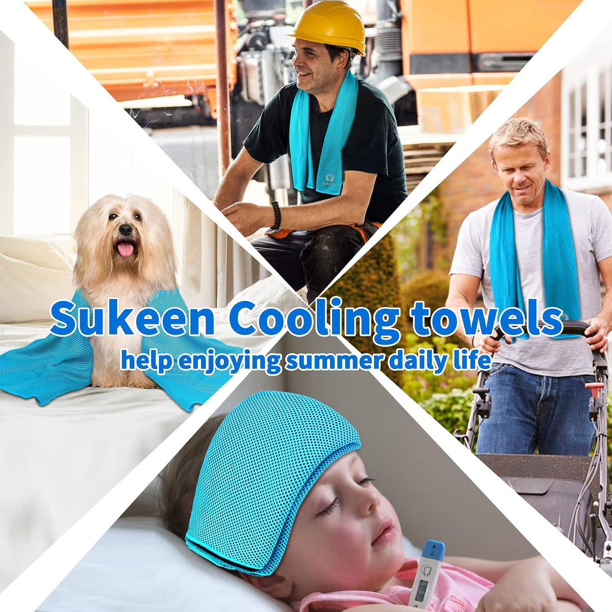 Cooling Towels for Neck and Face (40"x12"), Cooling Wraps for Sports