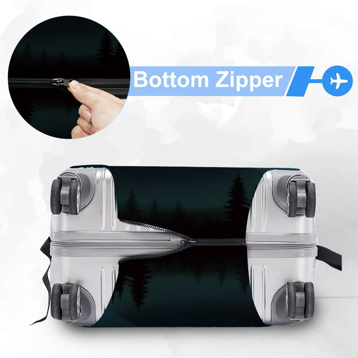Retro Mountain Landscape Sunset Travel Luggage Cover -Stretchable Airplane Suitcase Protector Sleeve,Universal Washable Fit for 20-22 Inch Checked Baggage,Water Resistant Durable Luggage Protector - Colors B