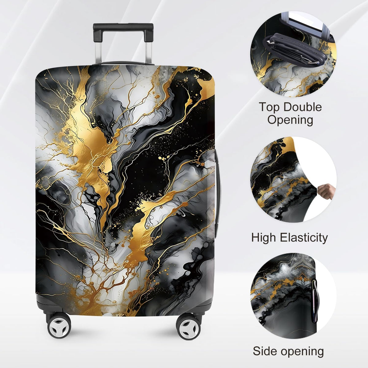 Retro Mountain Landscape Sunset Travel Luggage Cover -Stretchable Airplane Suitcase Protector Sleeve,Universal Washable Fit for 20-22 Inch Checked Baggage,Water Resistant Durable Luggage Protector - Colors B