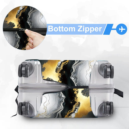 Retro Mountain Landscape Sunset Travel Luggage Cover -Stretchable Airplane Suitcase Protector Sleeve,Universal Washable Fit for 20-22 Inch Checked Baggage,Water Resistant Durable Luggage Protector - Colors B