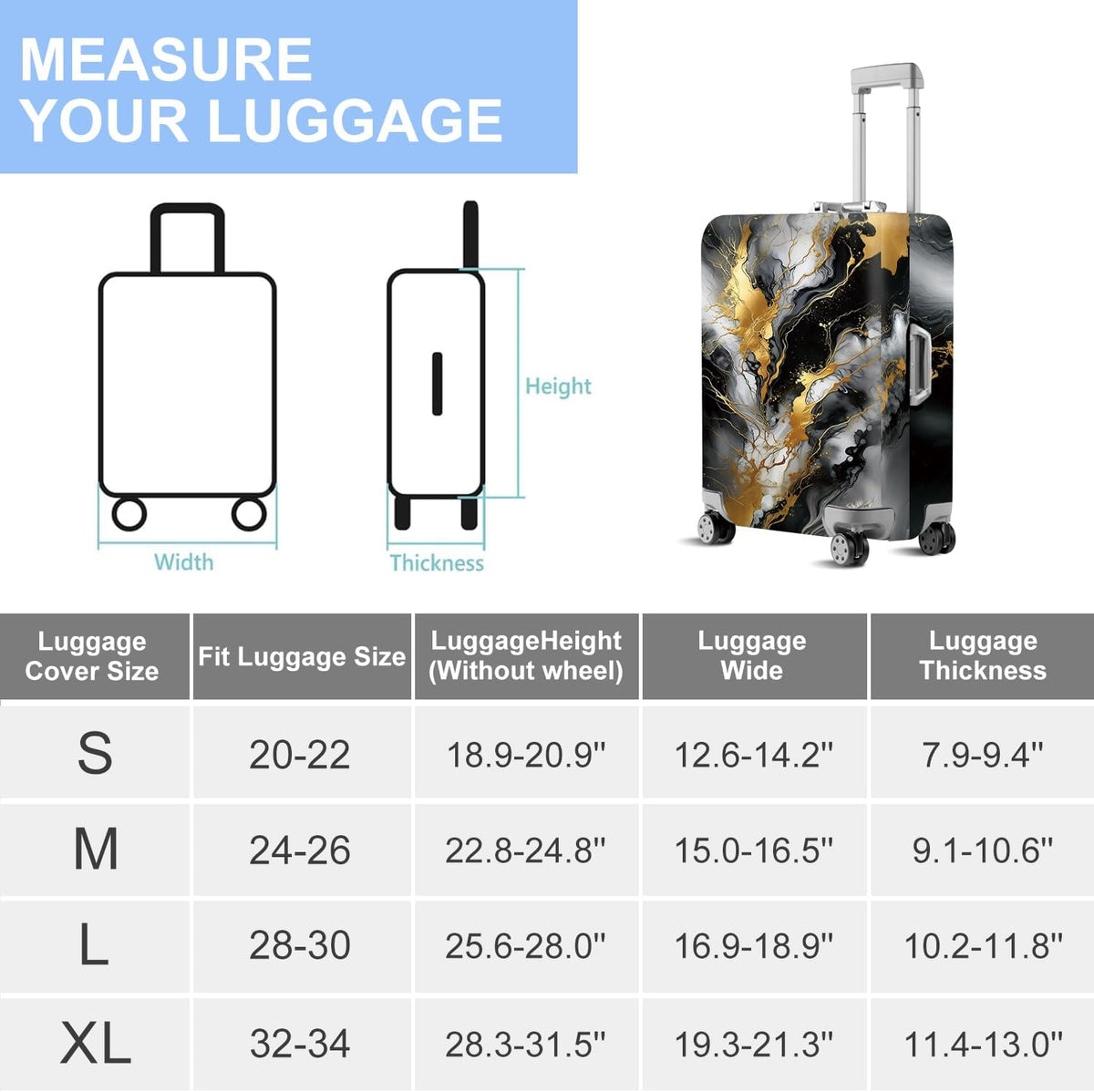 Retro Mountain Landscape Sunset Travel Luggage Cover -Stretchable Airplane Suitcase Protector Sleeve,Universal Washable Fit for 20-22 Inch Checked Baggage,Water Resistant Durable Luggage Protector - Colors B