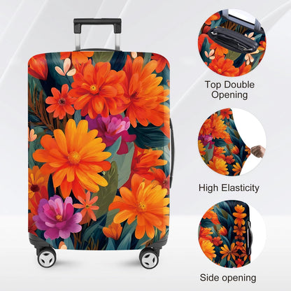 Retro Mountain Landscape Sunset Travel Luggage Cover -Stretchable Airplane Suitcase Protector Sleeve,Universal Washable Fit for 20-22 Inch Checked Baggage,Water Resistant Durable Luggage Protector - Colors B