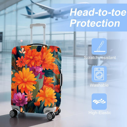 Retro Mountain Landscape Sunset Travel Luggage Cover -Stretchable Airplane Suitcase Protector Sleeve,Universal Washable Fit for 20-22 Inch Checked Baggage,Water Resistant Durable Luggage Protector - Colors B
