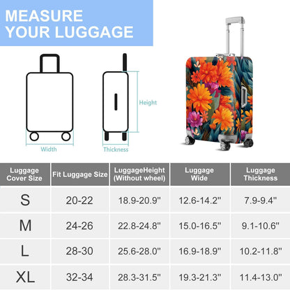 Retro Mountain Landscape Sunset Travel Luggage Cover -Stretchable Airplane Suitcase Protector Sleeve,Universal Washable Fit for 20-22 Inch Checked Baggage,Water Resistant Durable Luggage Protector - Colors B