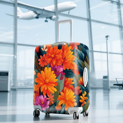 Retro Mountain Landscape Sunset Travel Luggage Cover -Stretchable Airplane Suitcase Protector Sleeve,Universal Washable Fit for 20-22 Inch Checked Baggage,Water Resistant Durable Luggage Protector - Colors B
