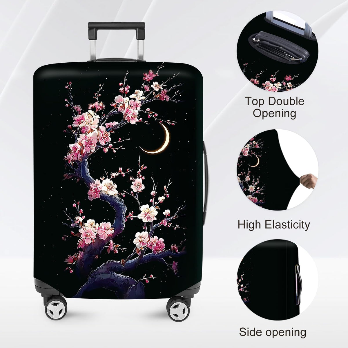 Retro Mountain Landscape Sunset Travel Luggage Cover -Stretchable Airplane Suitcase Protector Sleeve,Universal Washable Fit for 20-22 Inch Checked Baggage,Water Resistant Durable Luggage Protector - Colors B