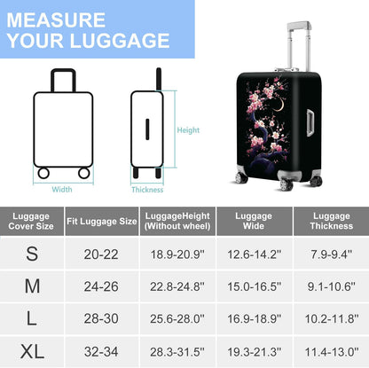 Retro Mountain Landscape Sunset Travel Luggage Cover -Stretchable Airplane Suitcase Protector Sleeve,Universal Washable Fit for 20-22 Inch Checked Baggage,Water Resistant Durable Luggage Protector - Colors B