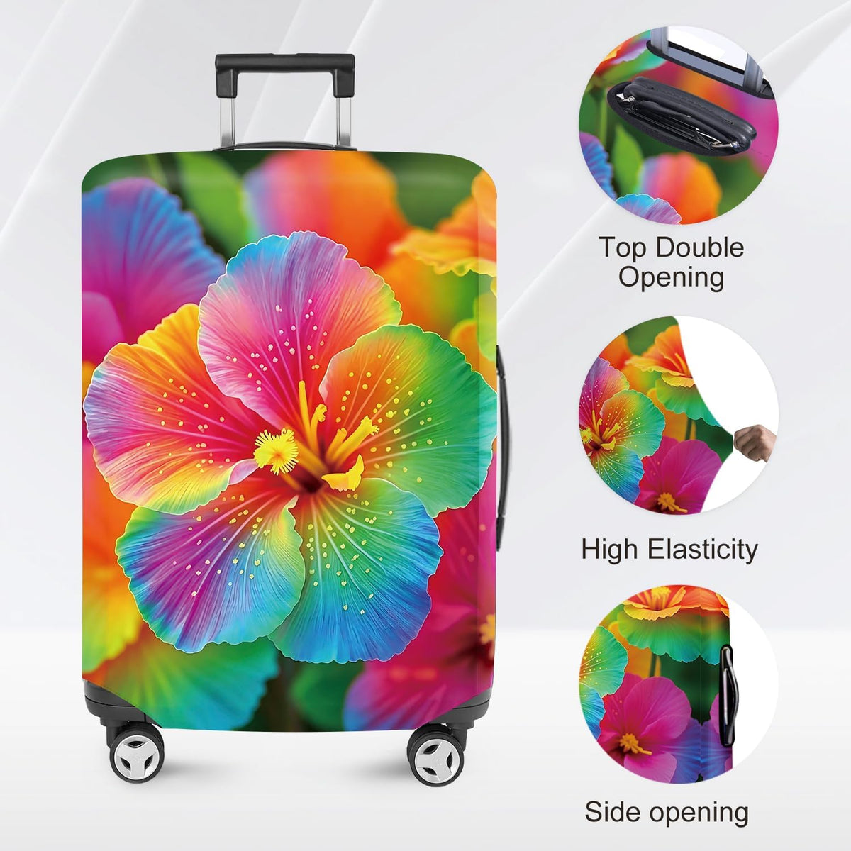 Retro Mountain Landscape Sunset Travel Luggage Cover -Stretchable Airplane Suitcase Protector Sleeve,Universal Washable Fit for 20-22 Inch Checked Baggage,Water Resistant Durable Luggage Protector - Colors B