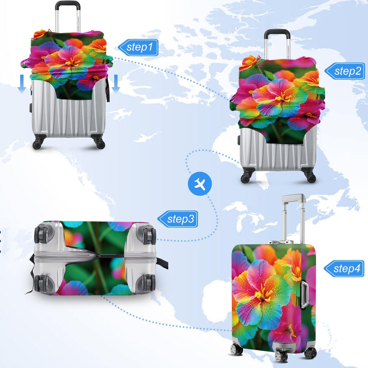 Retro Mountain Landscape Sunset Travel Luggage Cover -Stretchable Airplane Suitcase Protector Sleeve,Universal Washable Fit for 20-22 Inch Checked Baggage,Water Resistant Durable Luggage Protector - Colors B