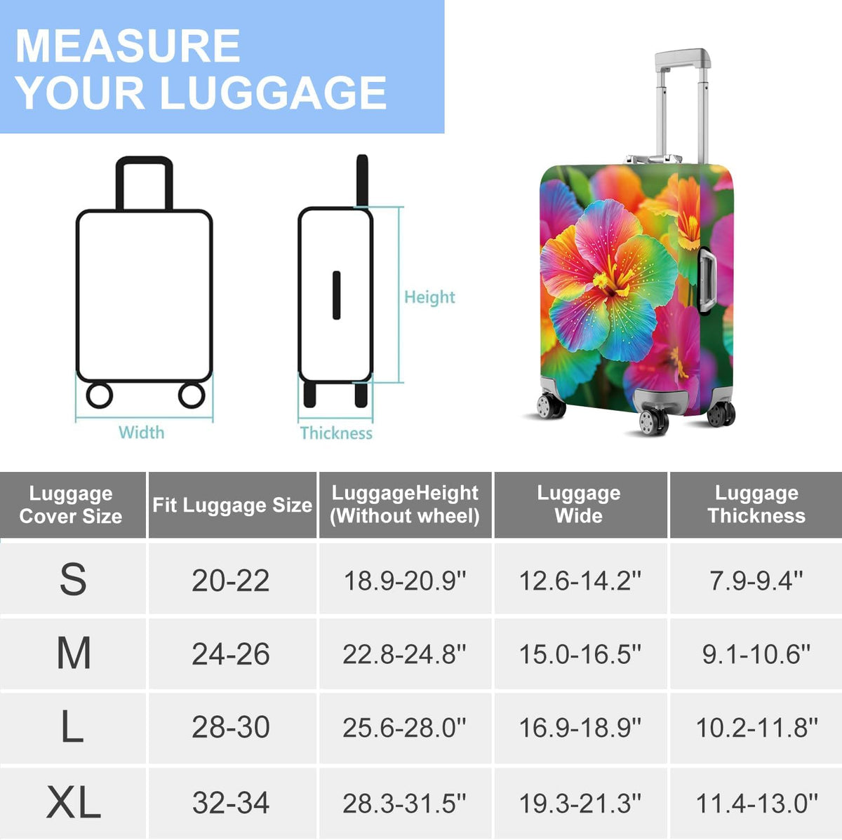 Retro Mountain Landscape Sunset Travel Luggage Cover -Stretchable Airplane Suitcase Protector Sleeve,Universal Washable Fit for 20-22 Inch Checked Baggage,Water Resistant Durable Luggage Protector - Colors B