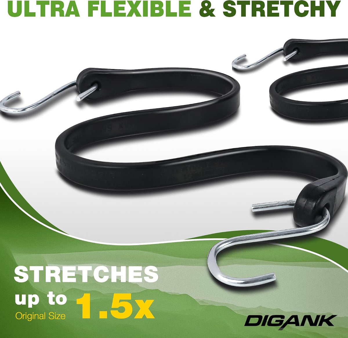 Bungee Cords with Hooks (10 Pack) Heavy Duty in 10", 15", 21", 31" Sizes