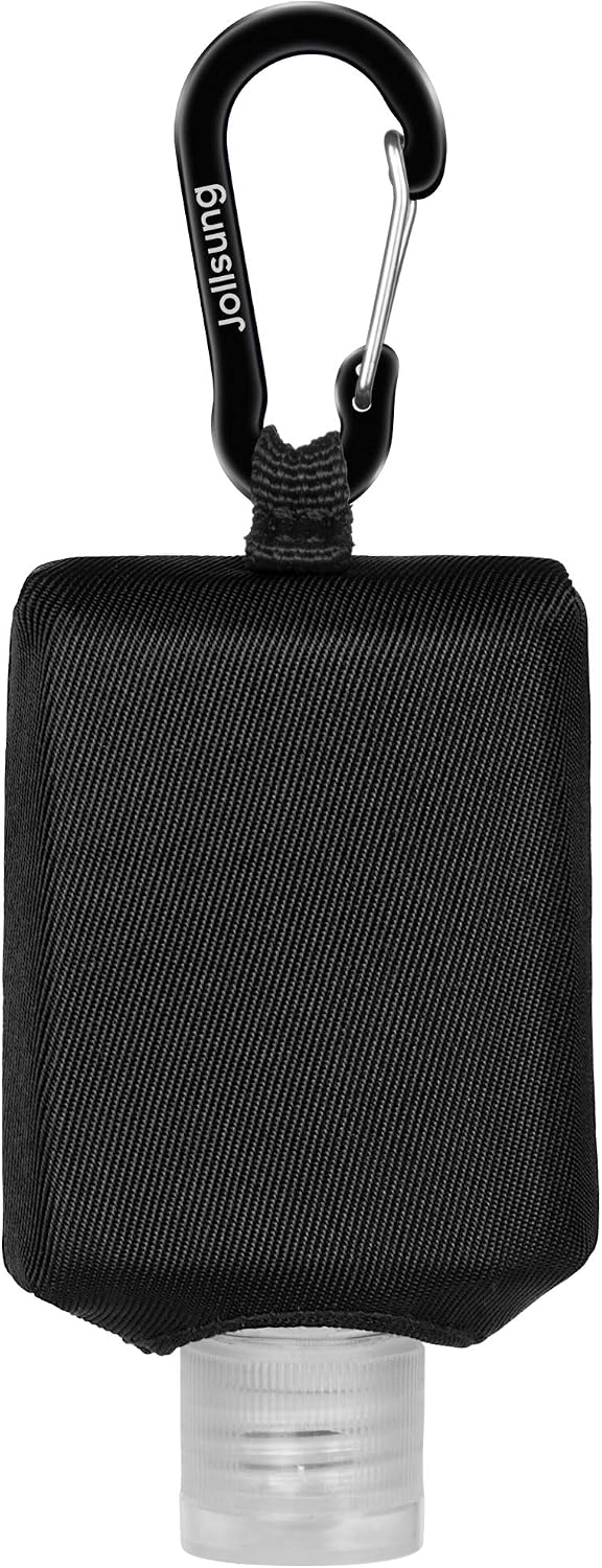 Hand Sanitizer Bottle Case Holder, Travel Size Empty Bottle Refillable Containers for Soap, Lotion, and Liquids - 60ML/2 oz Flip Cap Reusable Bottles with Carabiner Carriers