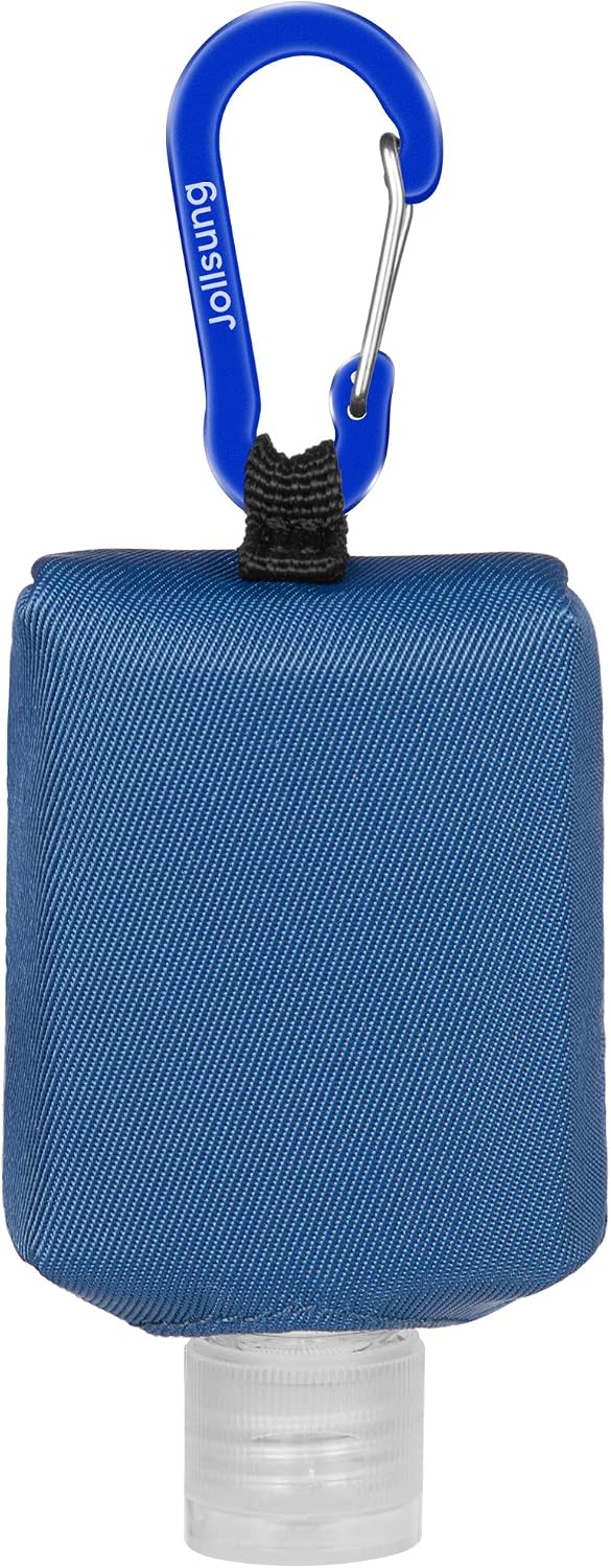 Hand Sanitizer Bottle Case Holder, Travel Size Empty Bottle Refillable Containers for Soap, Lotion, and Liquids - 60ML/2 oz Flip Cap Reusable Bottles with Carabiner Carriers